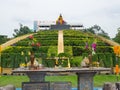 Thai spiritual prayer area for King Ramkhamhaeng, is iconic landmark at Ramkhamhaeng University.